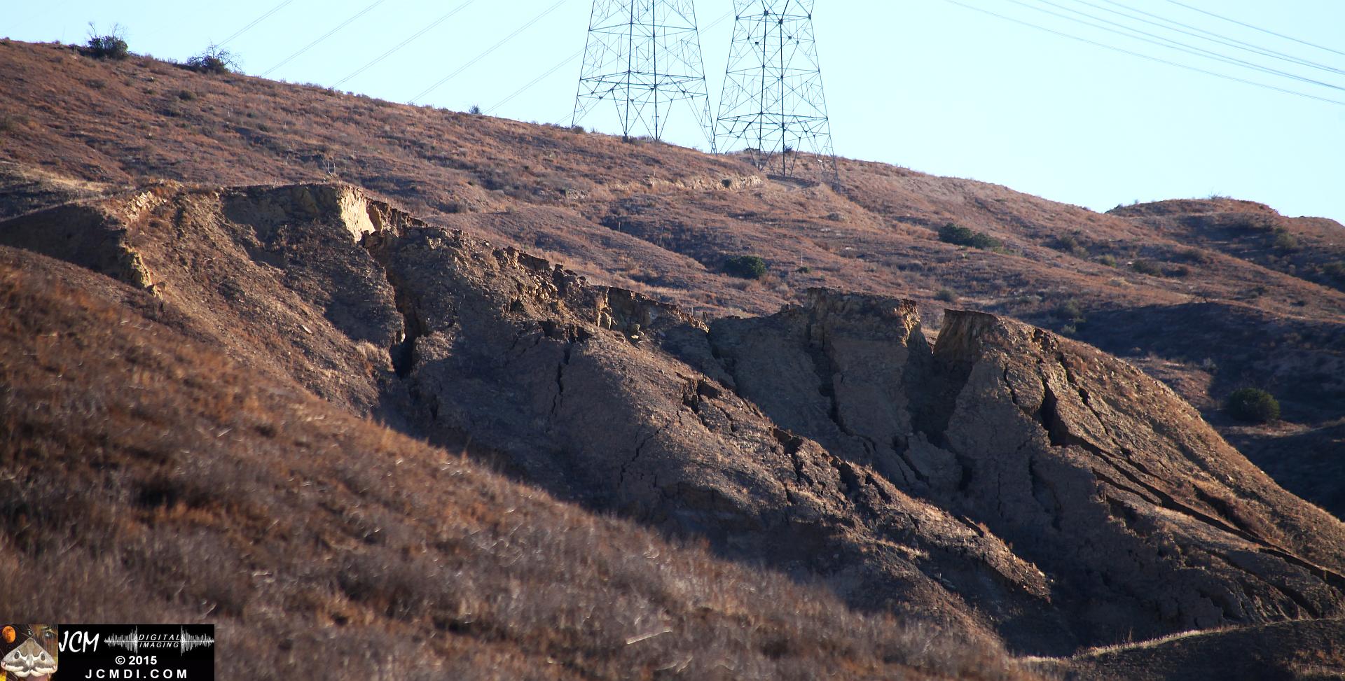 Landslide and road damage at Vasquez Canyon Road in Santa Clarita, CA filmed 11-23-2015